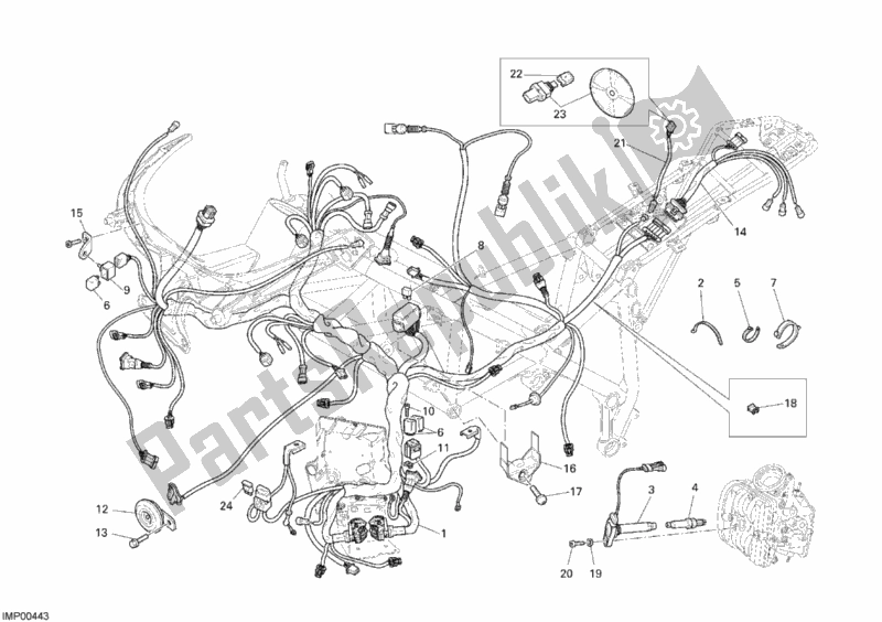 Tutte le parti per il Cablaggio Elettrico del Ducati Superbike 1098 S USA 2008